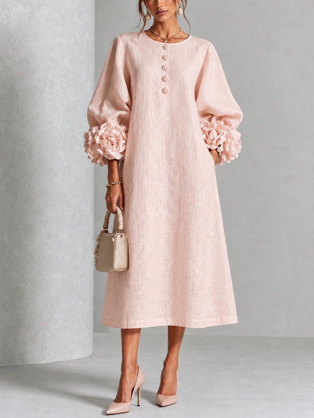 LILIANA – Abito Midi Floreale Elegante